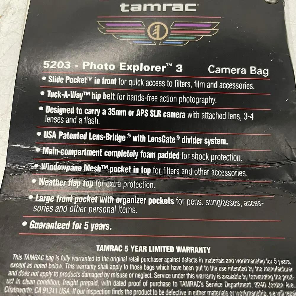 Tamrac Explorer 3 Camera Bag Black Padded Camera Case w/ Dividers, Hip Strap